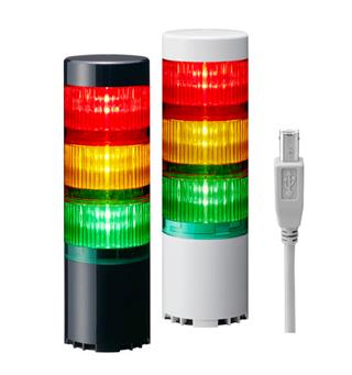 Patlite LR6-3USBK-RYG Lyst&#229;rn 60mm, 3 farger, lyd, direkte, USB