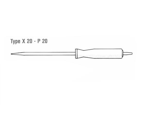 Tempcontrol X20 Innstikkføler, Spiss 3 x 130 mm, Type K 