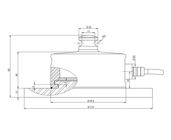 Eilersen DLC Kompresjons v.c., 1000 kg, 0,025% Toleranse, 4000 s. polert rustfr. 