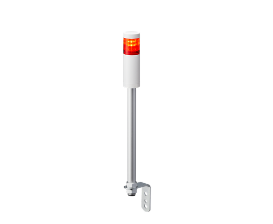 Patlite LR4-102LJNW-R, Rør-L, Kabel Ø40, Rø, 24VDC, Off-white 