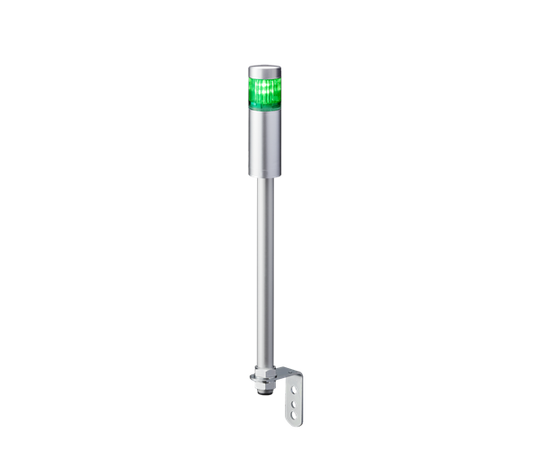 Patlite LR4-102LJNU-G, Rør-L, Kabel Ø40, Gr, 24VDC, Sølv 