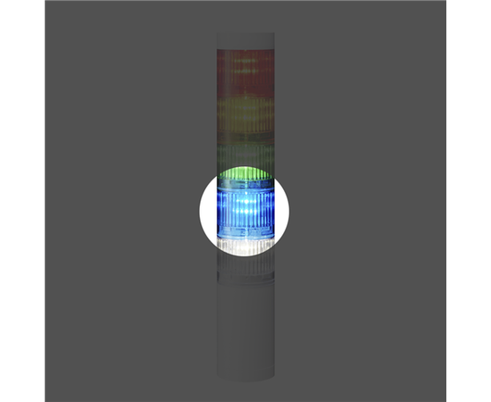 Patlite LR6-E-BZ LED modul Ø60, Blå/Klar 