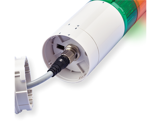 Patlite LR6-02WMNW+FB295 Base Ø60, 24V DC, Off-white, M12, IP69K 