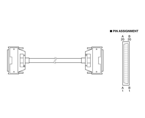 MG R3 FCN-10 Kabel 40-pin kontakt i begge ender, 1m 