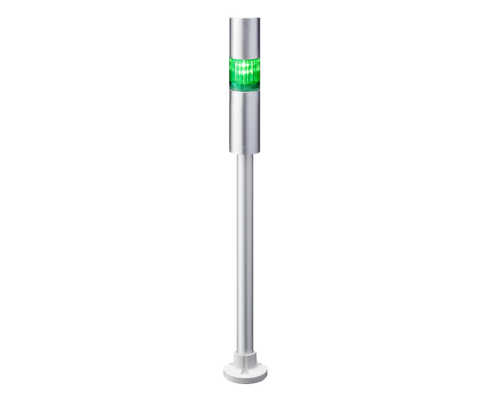 Patlite LR4-102PJBU-G, Rør-Cir, Kabel Ø40, Gr, 24VDC, Sølv, Lyd 