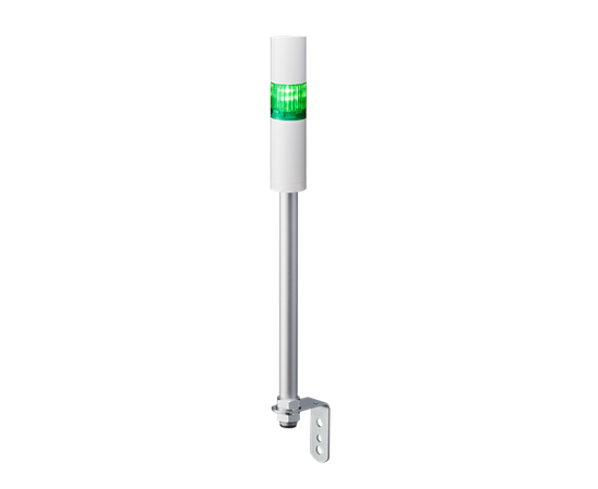 Patlite LR4-102LJBW-G, Rør-L, Kabel Ø40, Gr, 24VDC, Off-white, Lyd 