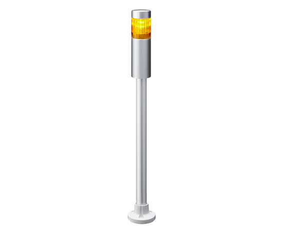 Patlite LR4-102PJNU-Y, Rør-Cir, Kabel Ø40, Gu, 24VDC, Sølv 