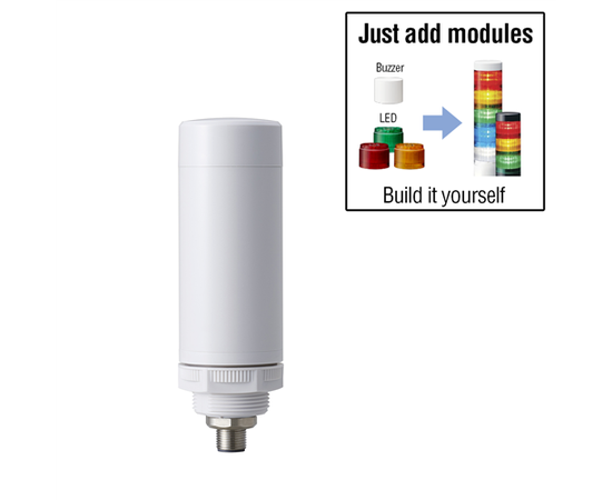 Patlite LR4-02WCNW Base Ø40, 24V DC, Off-white, M12, M30 feste 