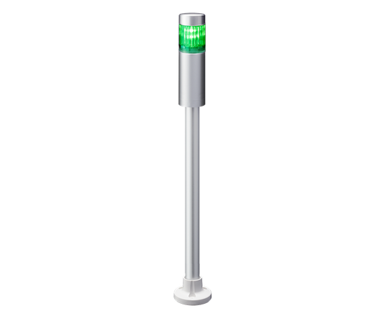Patlite LR4-102PJNU-G, Rør-Cir, Kabel Ø40, Gr, 24VDC, Sølv 