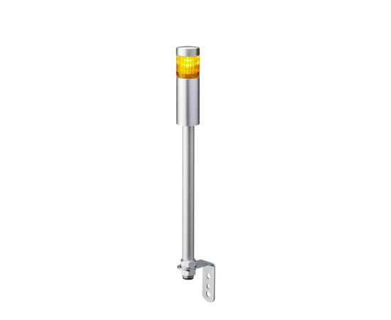 Patlite LR4-102LJNU-Y, Rør-L, Kabel Ø40, Gu, 24VDC, Sølv 