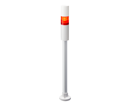 Patlite LR4-102PJBW-R, Rør-Cir, Kabel Ø40, Rø, 24VDC, Off-white, Lyd 