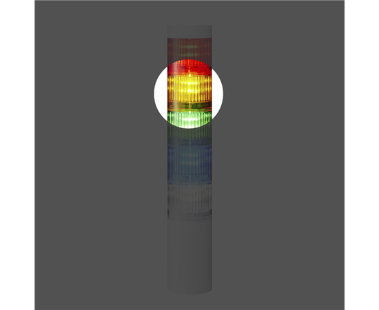 Patlite LR6-E-YZ LED modul Ø60, Gul/Klar 