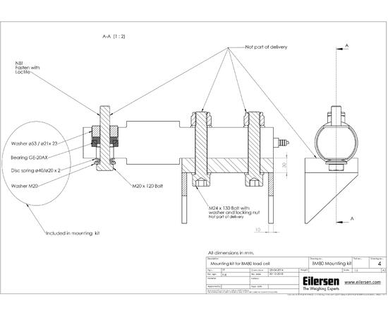 Eilersen BM80/SDM80 Lager feste INA GE20AX 